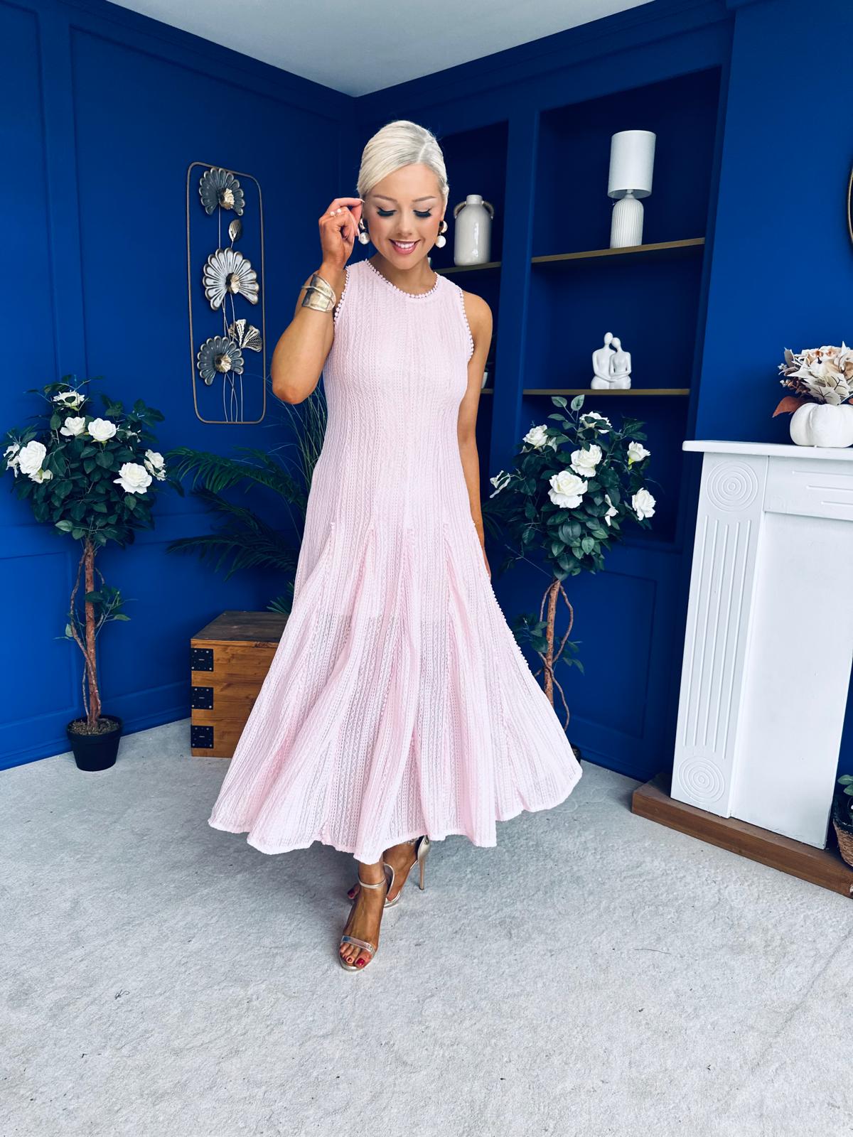 Valerie Lace Detail Occasion Dress Pwr Pink