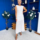 Kasey Lace Detailed Midi Dress White