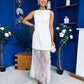 Pauline Detailed Midi Dress White