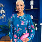Bevin Belted Midi Dress Floral Midnight Blue