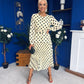 Bevin Belted Midi Dress Polka Yellow