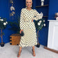 Bevin Belted Midi Dress Polka Yellow