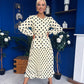 Bevin Belted Midi Dress Polka Yellow