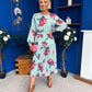 Bevin Belted Midi Dress Floral Mint