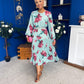 Bevin Belted Midi Dress Floral Mint