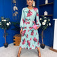 Bevin Belted Midi Dress Floral Mint