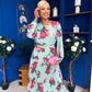 Bevin Belted Midi Dress Floral Mint