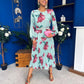 Bevin Belted Midi Dress Floral Mint