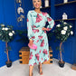 Bevin Belted Midi Dress Floral Mint