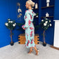 Bevin Belted Midi Dress Floral Mint