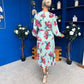 Bevin Belted Midi Dress Floral Mint