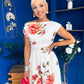 Breffy Asymmetric Neckline Skater Midi Floral Amber