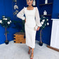Hilda Pearl Embellished Midi Dress Cream