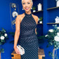 Robin Halterneck Maxi Dress Polka Black