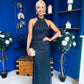Robin Halterneck Maxi Dress Polka Black