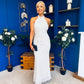 Robin Halterneck Maxi Dress Polka White