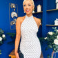 Robin Halterneck Maxi Dress Polka White