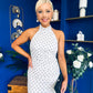 Robin Halterneck Maxi Dress Polka White