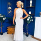 Robin Halterneck Maxi Dress Polka White
