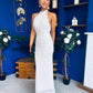 Robin Halterneck Maxi Dress Polka White