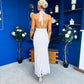 Robin Halterneck Maxi Dress Polka White
