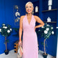 Helena Halterneck Lace Occasion Dress Pwr Pink