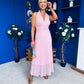 Helena Halterneck Lace Occasion Dress Pwr Pink