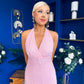 Helena Halterneck Lace Occasion Dress Pwr Pink