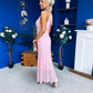 Helena Halterneck Lace Occasion Dress Pwr Pink