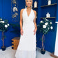Helena Halterneck Lace Occasion Dress Cream