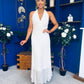Helena Halterneck Lace Occasion Dress Cream