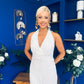 Helena Halterneck Lace Occasion Dress Cream
