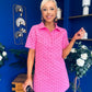 Julia Denim Mini Dress Polka Pink