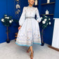 Zoe Detailed Occasion Shirt Dress Pwr Blue