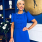 Charlotte Pearl & Bow Detail Occasion Dress Cobalt