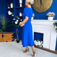 Charlotte Pearl & Bow Detail Occasion Dress Cobalt