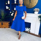 Charlotte Pearl & Bow Detail Occasion Dress Cobalt