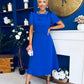 Charlotte Pearl & Bow Detail Occasion Dress Cobalt