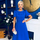 Charlotte Pearl & Bow Detail Occasion Dress Cobalt