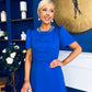 Charlotte Pearl & Bow Detail Occasion Dress Cobalt