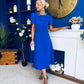 Charlotte Pearl & Bow Detail Occasion Dress Cobalt