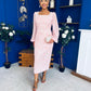 Hilda Pearl Embellished Midi Dress Pwr Pink