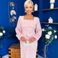 Hilda Pearl Embellished Midi Dress Pwr Pink
