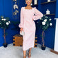 Hilda Pearl Embellished Midi Dress Pwr Pink