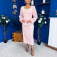 Hilda Pearl Embellished Midi Dress Pwr Pink