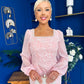 Hilda Pearl Embellished Midi Dress Pwr Pink