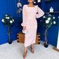 Hilda Pearl Embellished Midi Dress Pwr Pink