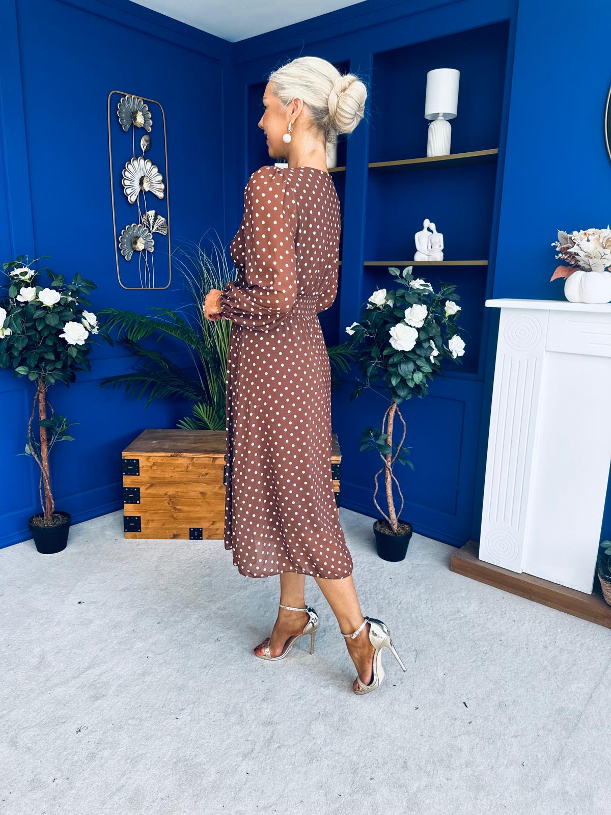 Bronagh Banded Midi Dress Polka Coco