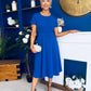 Iona Belted Occasion Midi Dress Cobalt