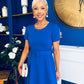 Iona Belted Occasion Midi Dress Cobalt